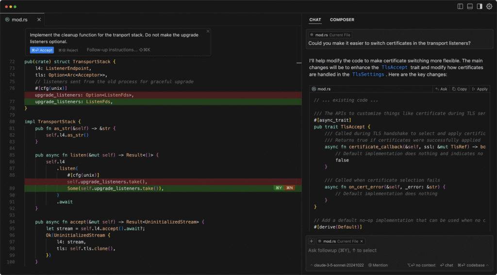 Cursor AI file editing demo